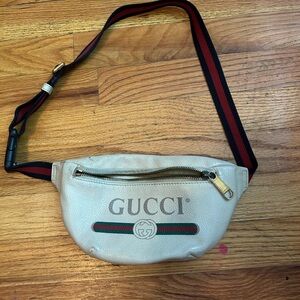 Gucci Cream Belt Bag with Adjustable Strap